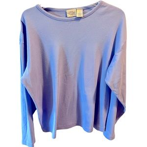 Deep Lavender Round Neck Knit Long Sleeve T-Shirt by Sonoma.   Size = Large.